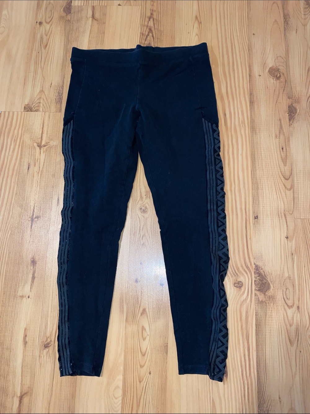 Express Black Leggings with Side Stripe Detail